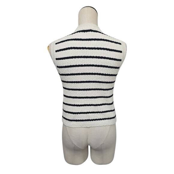 NWT‎ Madewell Off White/Black Striped Nubby Boucle-Knit Sweater Tank Size Small - Picture 2 of 9